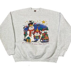 Vintage Christmas Sweatshirt Better To Give Than Recieve XL Unisex